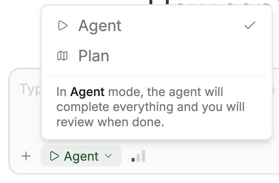 Agent mode selector