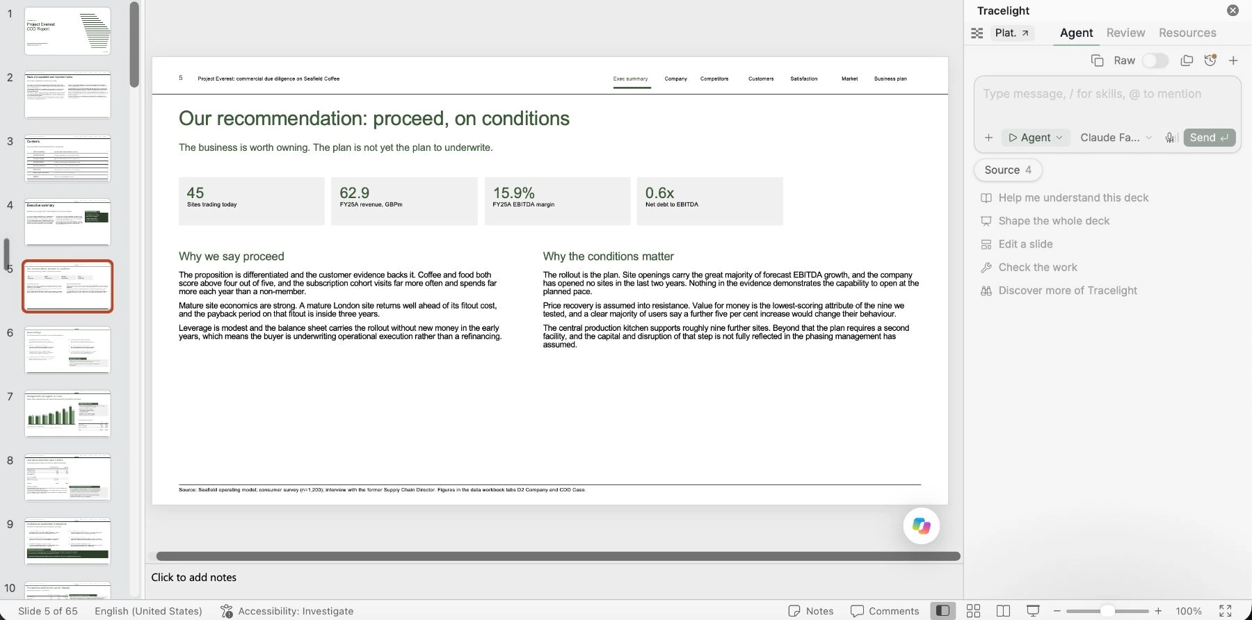 The PowerPoint add-in showing the Source panel for the current slide